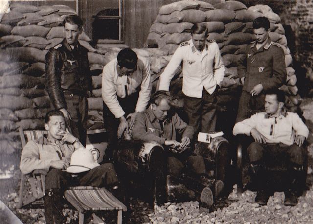 Pilots of 3 Staffel; 'Poldi standing left - August '41