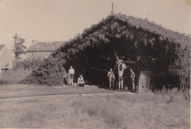 Technical service carried out under camoflaged hanger at Cazau