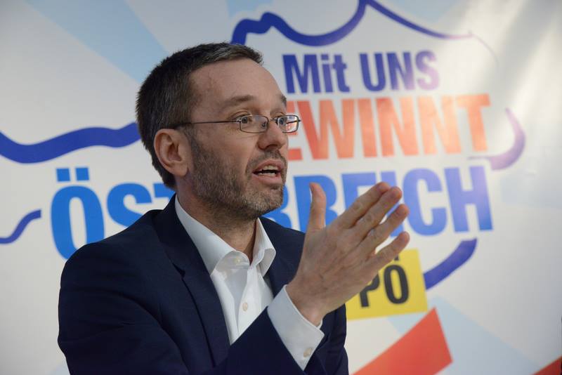 Austrian Freedom Party leader Herbert Kickl in a recent photo.