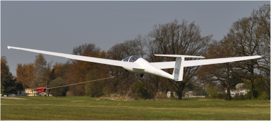 Glider being launched.