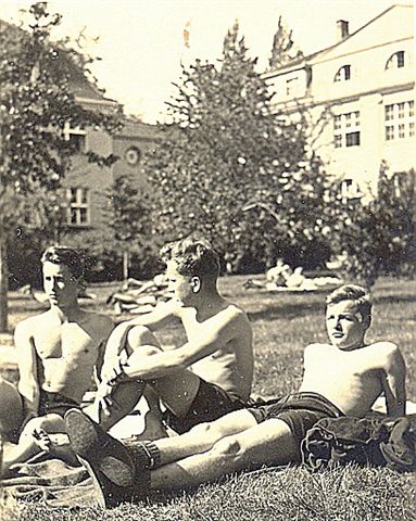  Leopold (Bibi) Wenger on left, his home-town best friend Gilbert Geisendorfer on right