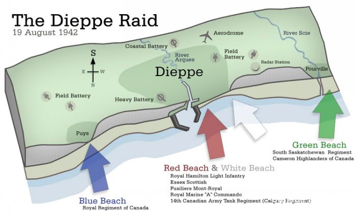 Dieppe Raid map