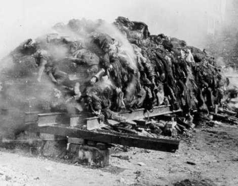 One of hundreds of such pyres.