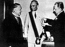 Henry Ford receives the Grand Cross of the German Eagle in 1938.