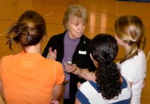 Irene Zisblatt talks with seventh-and eighth-graders at the Emma C. Attales School in Atlantic City