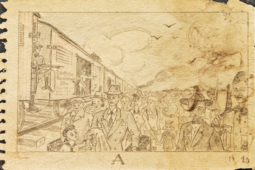 Elie Weisel sketch of hungarian deportation