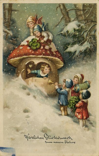 German New Year greeting card 