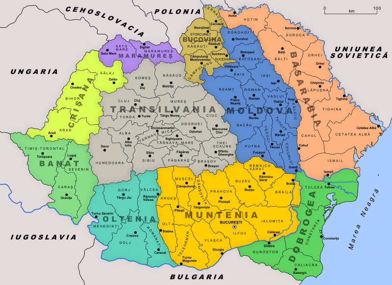 Greater Romania map