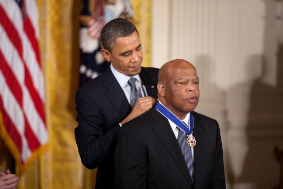 Presidential Medal of Freedom awarded to John Lewis by Barack Obama in 2011.
