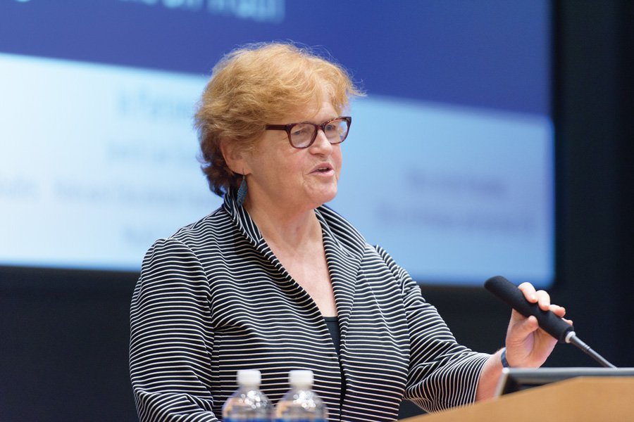 Deborah Lipstadt speaking at Northwestern University on May 4, 2017. 