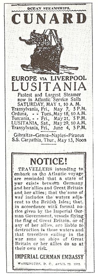 Lusitania Warning