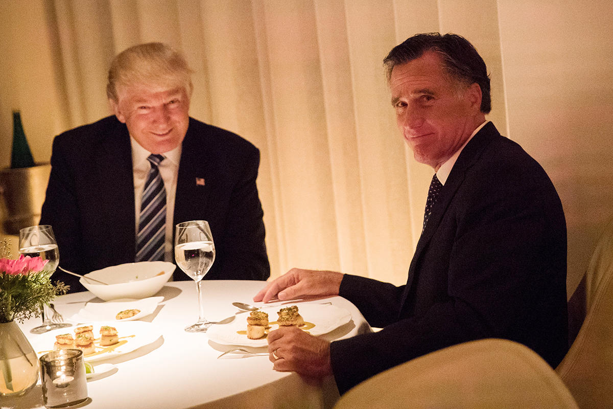 Donald Trump and Mitt Romney