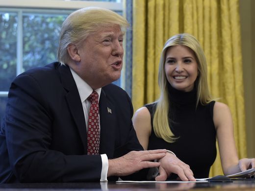 Trump and daughter Ivanka in Oval Office