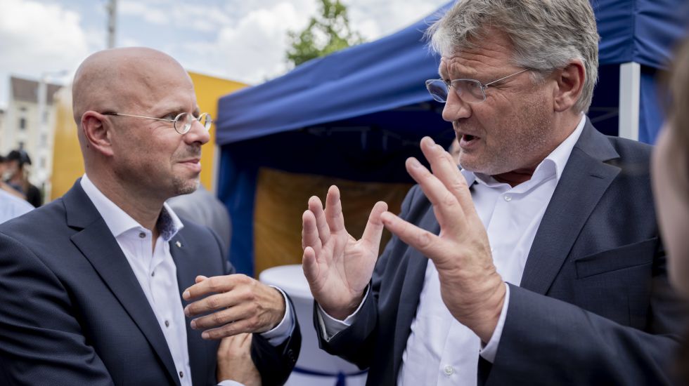 Andreas Kalbitz (left) and Jörg Meuthen