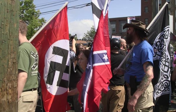 More National Socialist and Confederate flags at Charlottesville