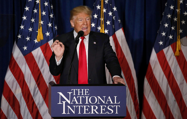 Donald Trump speaking on foreign policy