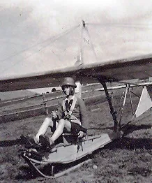 Willy Wenger on a glider