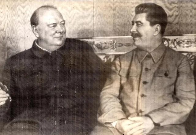 Churchill admiring Stalin