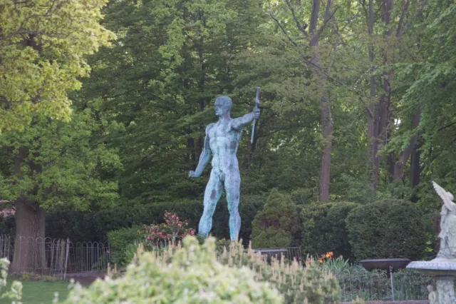 "Die Wehrmacht," one of two sculptures created by Arno Breker for the main courtyard of Hitler's New Reich Chancellery in 1939