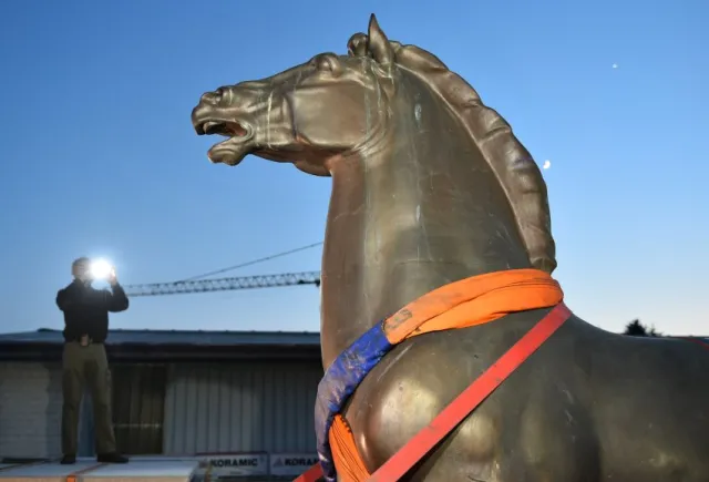 Close up of one of the imperious Thorak "Nazi" bronze horses
