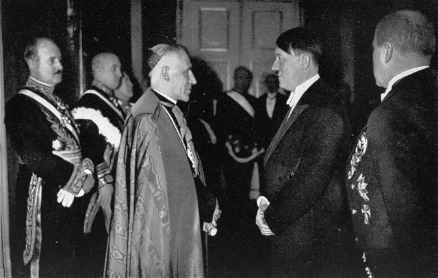 Hitler with Archbishop Cesare Orsenigo, the papal nunco in Berlin, 1935