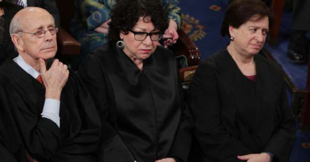 Supreme Court justices Breyer, Sotomayor and Kagan 
