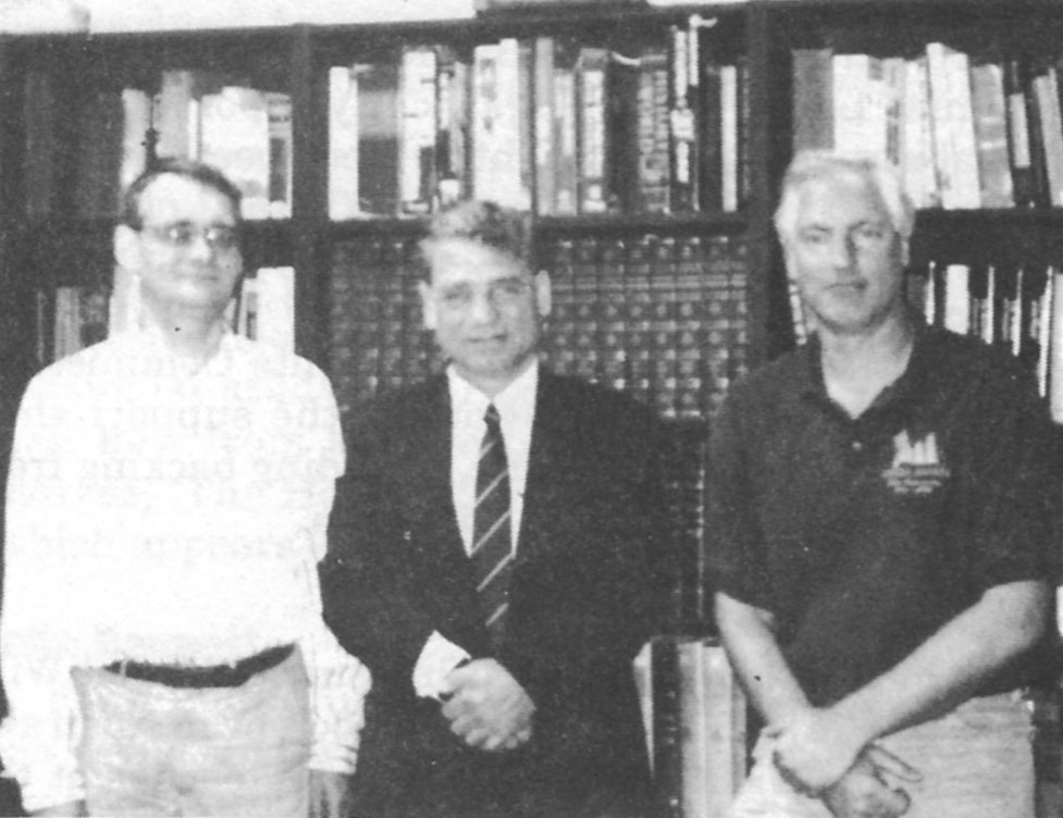 Mark Weber, Fredrick Toben, Greg Raven at IHR office April 1997.
